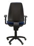 Silla de oficina Elche con mecanismo Contacto permanente básico tapizada con Tela color Azul marino. Equipada con Base poliamida negra, Brazos 1D y Ruedas de parqué