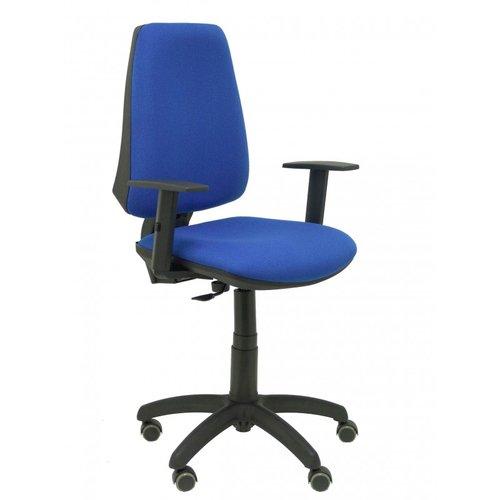Silla de oficina Elche con mecanismo Contacto permanente básico tapizada con Tela color Azul. Equipada con Base poliamida negra, Brazos 1D y Ruedas de parqué Silla de oficina Elche con mecanismo Contacto permanente básico tapizada con Tela color Azul. Equipada con Base poliamida negra, Brazos 1D y Ruedas de parqué