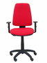 Silla de oficina Elche con mecanismo Contacto permanente básico tapizada con Tela color Rojo. Equipada con Base poliamida negra, Brazos 1D y Ruedas de nailon 50 mm