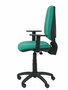 Silla de oficina Elche con mecanismo Contacto permanente básico tapizada con Tela color Verde esmeralda. Equipada con Base poliamida negra, Brazos 1D y Ruedas de nailon 50 mm