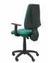 Silla de oficina Elche con mecanismo Contacto permanente básico tapizada con Tela color Verde esmeralda. Equipada con Base poliamida negra, Brazos 1D y Ruedas de nailon 50 mm