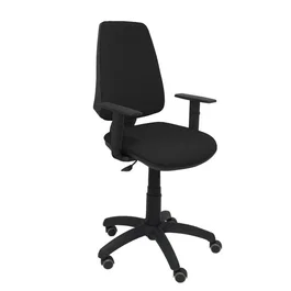 PIQUERAS Y CRESPO Silla Elche con Mecanismo de Contacto Permanente y Brazos Regulables, Negro