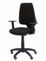 Silla de oficina Elche con mecanismo Contacto permanente básico tapizada con Tela color Negro. Equipada con Base poliamida negra, Brazos 1D y Ruedas de parqué