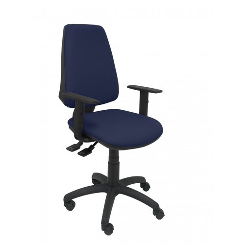 PIQUERAS Y CRESPO Silla Elche con mecanismo asíncrono y brazos regulables, Azul marino
