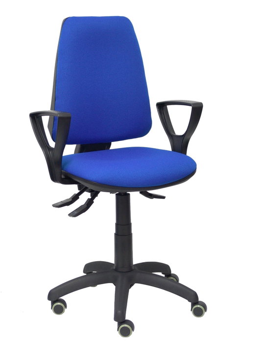 PIQUERAS Y CRESPO Silla Elche S Bali Azul con Brazos Fijos y Ruedas de Parqué PIQUERAS Y CRESPO Silla Elche S Bali Azul con Brazos Fijos y Ruedas de Parqué