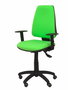 Silla de oficina Elche con mecanismo Asincro tapizada con Tela color Pistacho. Equipada con Base poliamida negra, Brazos 1D y Ruedas de parqué