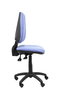 Silla de oficina Elche con mecanismo Asincro tapizada con Tela color Azul claro. Equipada con Base poliamida negra, Sin brazos y Ruedas de nailon 50 mm