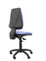 Silla de oficina Elche con mecanismo Asincro tapizada con Tela color Azul claro. Equipada con Base poliamida negra, Sin brazos y Ruedas de nailon 50 mm