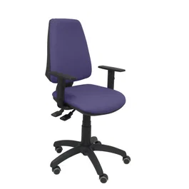 PIQUERAS Y CRESPO Silla Elche con Mecanismo Asíncrono, Brazos 1D y Tela Azul Claro