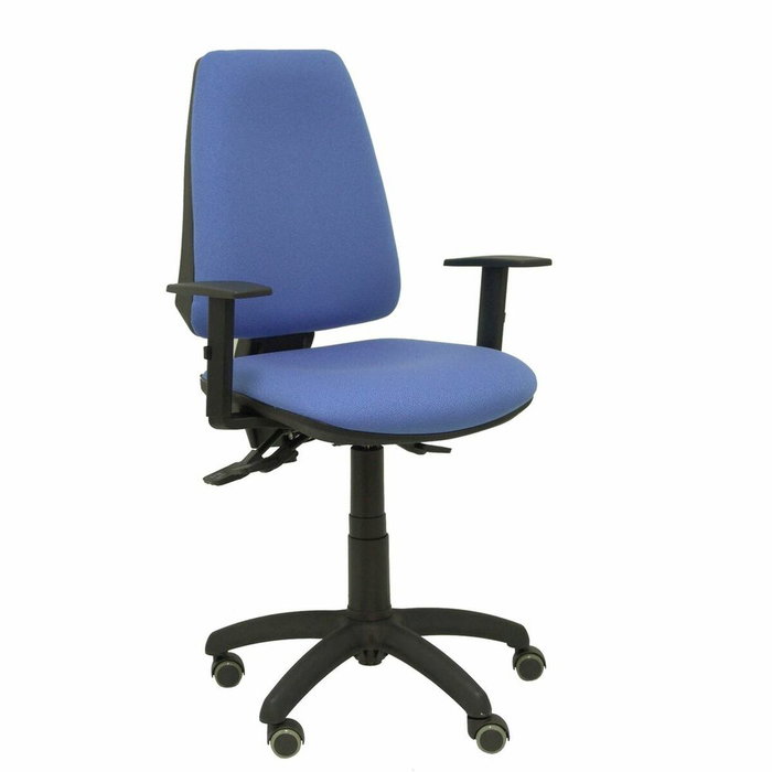 PIQUERAS Y CRESPO Silla Elche con Mecanismo Asíncrono, Brazos 1D y Tela Azul Claro