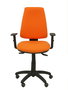 Silla de oficina Elche con mecanismo Asincro tapizada con Tela color Naranja. Equipada con Base poliamida negra, Brazos 1D y Ruedas de parqué