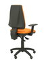 Silla de oficina Elche con mecanismo Asincro tapizada con Tela color Naranja. Equipada con Base poliamida negra, Brazos 1D y Ruedas de parqué
