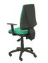 Silla de oficina Elche con mecanismo Asincro tapizada con Tela color Verde esmeralda. Equipada con Base poliamida negra, Brazos 1D y Ruedas de nailon 50 mm