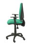 Silla de oficina Elche con mecanismo Asincro tapizada con Tela color Verde esmeralda. Equipada con Base poliamida negra, Brazos 1D y Ruedas de nailon 50 mm