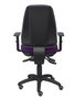 Silla de oficina Elche con mecanismo Asincro tapizada con Tela color Morado. Equipada con Base poliamida negra, Brazos 1D y Ruedas de parqué