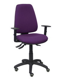 PIQUERAS Y CRESPO Silla de oficina Elche con mecanismo asíncrono, tela morada y brazos 1D