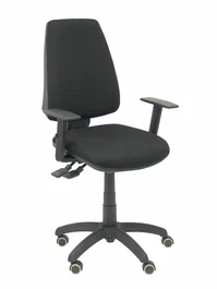 PIQUERAS Y CRESPO Silla Elche S Bali Negro con Brazos Regulables y Ruedas de Parqué