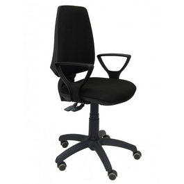 PIQUERAS Y CRESPO Silla de oficina Elche con Brazos Fijos y Mecanismo Asincro Negro