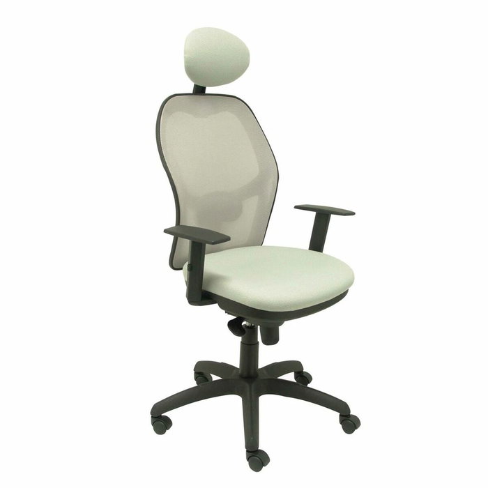 PIQUERAS Y CRESPO Silla Jorquera con mecanismo Sincro, malla gris y asiento Bali gris claro