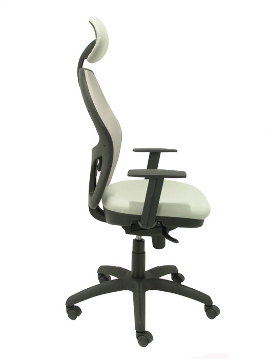 PIQUERAS Y CRESPO Silla Jorquera con mecanismo Sincro, malla gris y asiento Bali gris claro