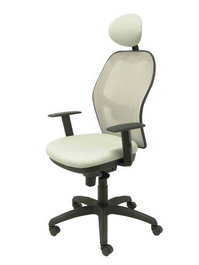 Silla de oficina Jorquera con mecanismo Sincro tapizada con Tela color Gris. Equipada con lumbar 1D, Brazos 1D, Cabecero Fijo y Ruedas de nailon 50 mm