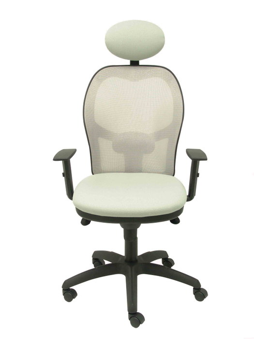 PIQUERAS Y CRESPO Silla Jorquera con mecanismo Sincro, malla gris y asiento Bali gris claro