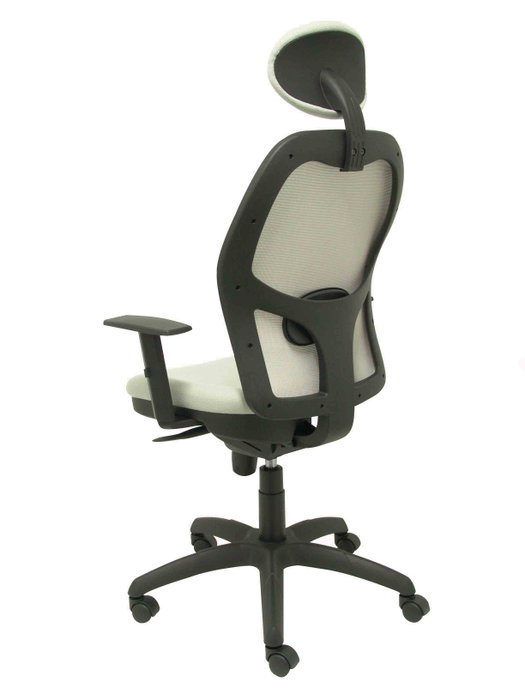 PIQUERAS Y CRESPO Silla Jorquera con mecanismo Sincro, malla gris y asiento Bali gris claro