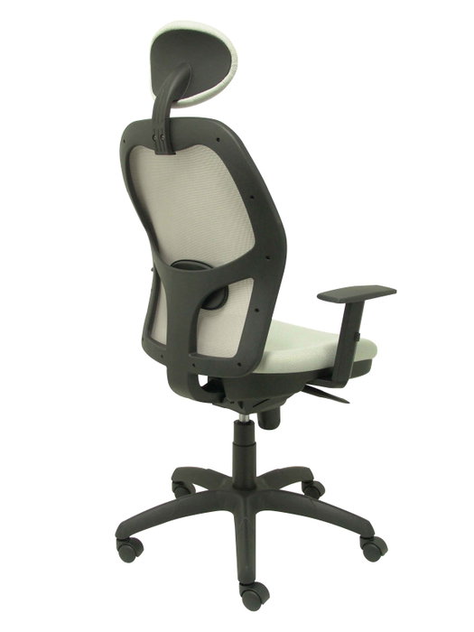 PIQUERAS Y CRESPO Silla Jorquera con mecanismo Sincro, malla gris y asiento Bali gris claro