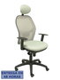 PIQUERAS Y CRESPO Silla Jorquera con mecanismo Sincro, malla gris y asiento Bali gris claro