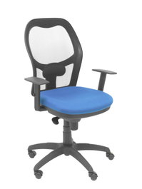 PIQUERAS Y CRESPO Silla Jorquera con Mecanismo Sincro, Malla Negra y Asiento Azul Marino