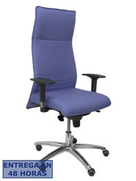 PIQUERAS Y CRESPO Sillón Albacete con Mecanismo Sincro, Tela Azul Claro y Base de Aluminio