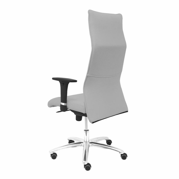 PIQUERAS Y CRESPO Sillón Albacete con Mecanismo Sincro, Tela Gris Claro y Base de Aluminio