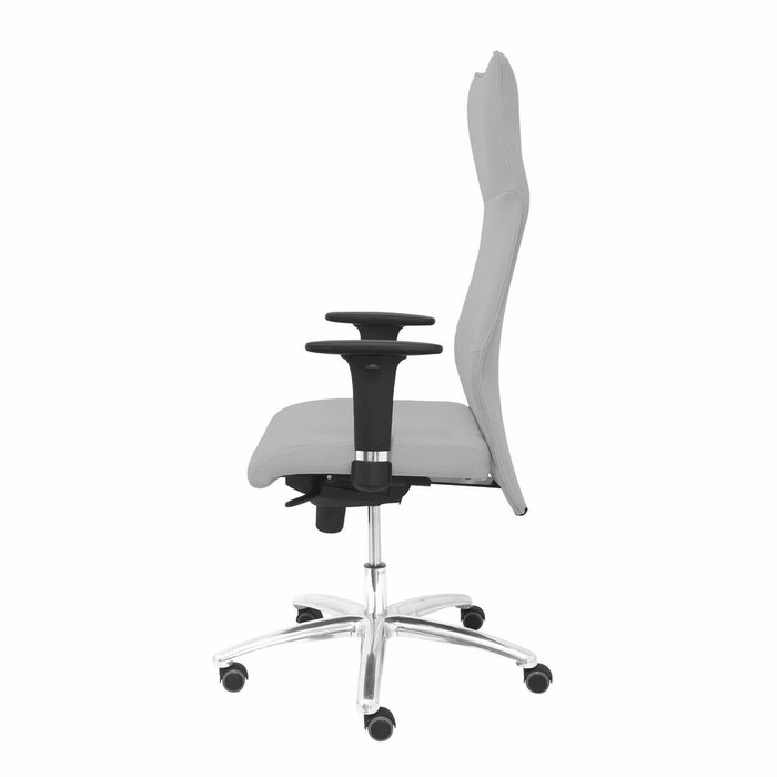 PIQUERAS Y CRESPO Sillón Albacete con Mecanismo Sincro, Tela Gris Claro y Base de Aluminio