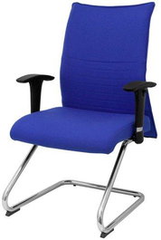 Silla Albacete confidente tapizada con Tela color Azul. Brazos 1D y No aplica
