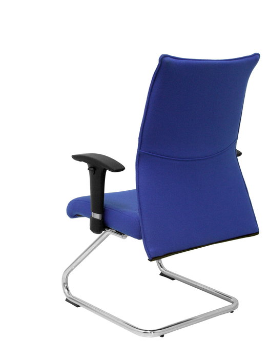 Silla Albacete confidente tapizada con Tela color Azul. Brazos 1D y No aplica