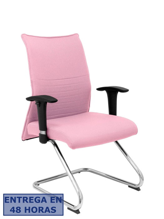 PIQUERAS Y CRESPO Silla Albacete Confidente con Patín Cromado Rosa Pálido PIQUERAS Y CRESPO Silla Albacete Confidente con Patín Cromado Rosa Pálido