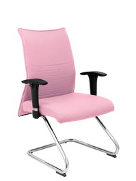 Silla Albacete confidente tapizada con Tela color Rosa pálido. Brazos 1D y No aplica