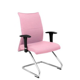 Silla Albacete confidente tapizada con Tela color Rosa pálido. Brazos 1D y No aplica