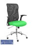 PIQUERAS Y CRESPO Silla Minaya con brazos abatibles, mecanismo basculante y asiento color pistacho