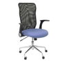 PIQUERAS Y CRESPO Silla Minaya con brazos abatibles, respaldo de malla negro y asiento azul claro