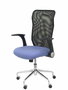 PIQUERAS Y CRESPO Silla Minaya con brazos abatibles, respaldo de malla negro y asiento azul claro