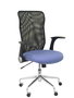 PIQUERAS Y CRESPO Silla Minaya con brazos abatibles, respaldo de malla negro y asiento azul claro
