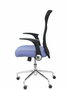 PIQUERAS Y CRESPO Silla Minaya con brazos abatibles, respaldo de malla negro y asiento azul claro