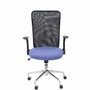 PIQUERAS Y CRESPO Silla Minaya con brazos abatibles, respaldo de malla negro y asiento azul claro