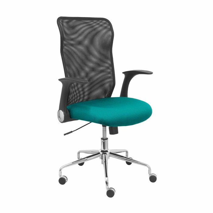 PIQUERAS Y CRESPO Silla Minaya con mecanismo basculante, brazos abatibles y asiento turquesa PIQUERAS Y CRESPO Silla Minaya con mecanismo basculante, brazos abatibles y asiento turquesa