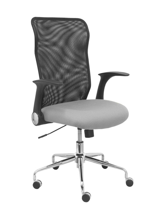 PIQUERAS Y CRESPO Silla Minaya con Respaldo de Malla Negro y Asiento Bali Gris PIQUERAS Y CRESPO Silla Minaya con Respaldo de Malla Negro y Asiento Bali Gris