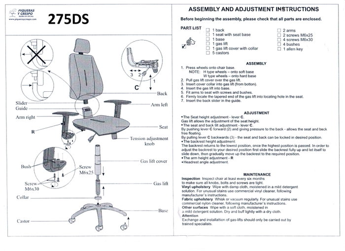 PIQUERAS Y CRESPO Silla de Dirección Montalvos Azul PIQUERAS Y CRESPO Silla de Dirección Montalvos Azul