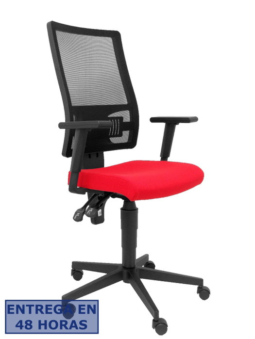 NOWY STYL Silla TakTik con asiento rojo y respaldo de malla negro
