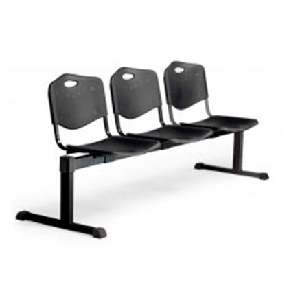 NOWY STYL Bancada de 3 plazas en PVC Negro