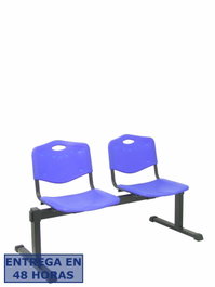 NOWY STYL Bancada de 2 plazas con asiento y respaldo de PVC azul